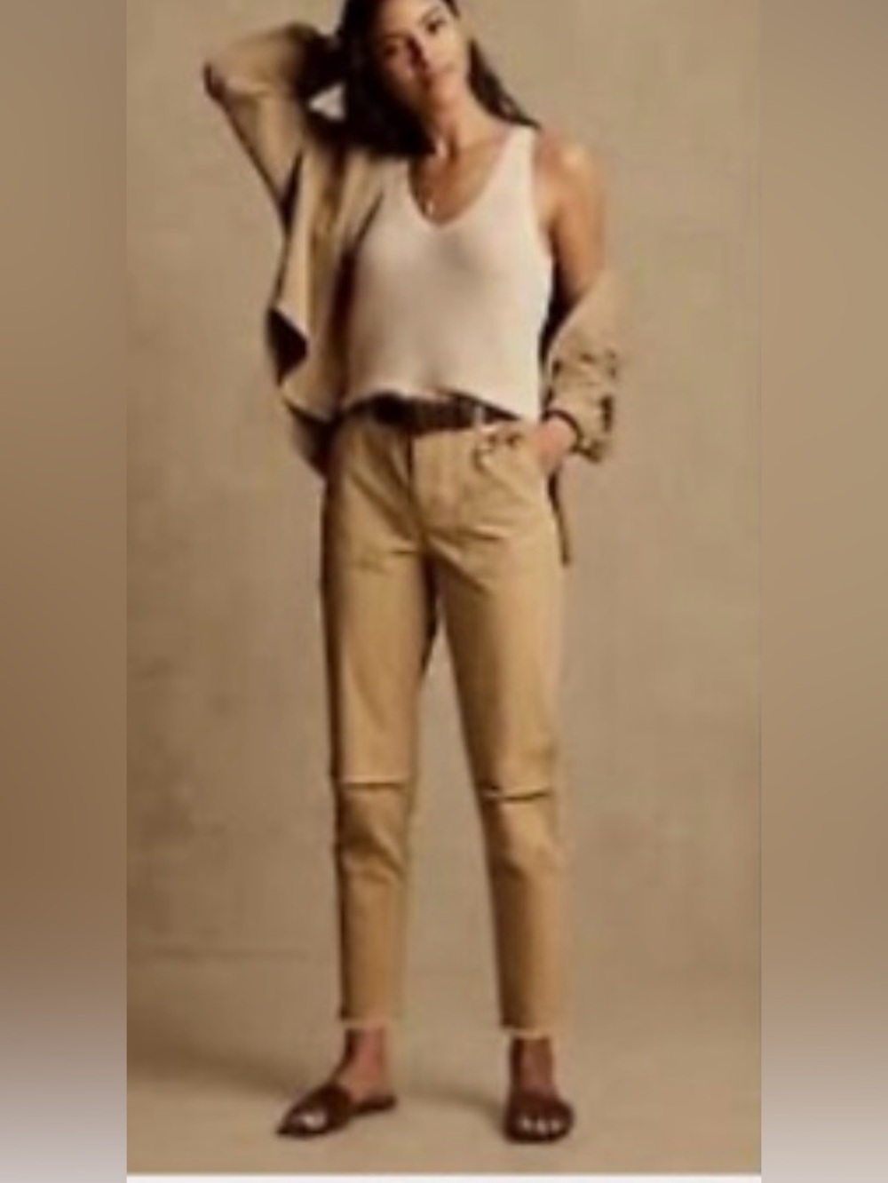 NWT Banana Republic Beige Straight-Leg Chino Pants